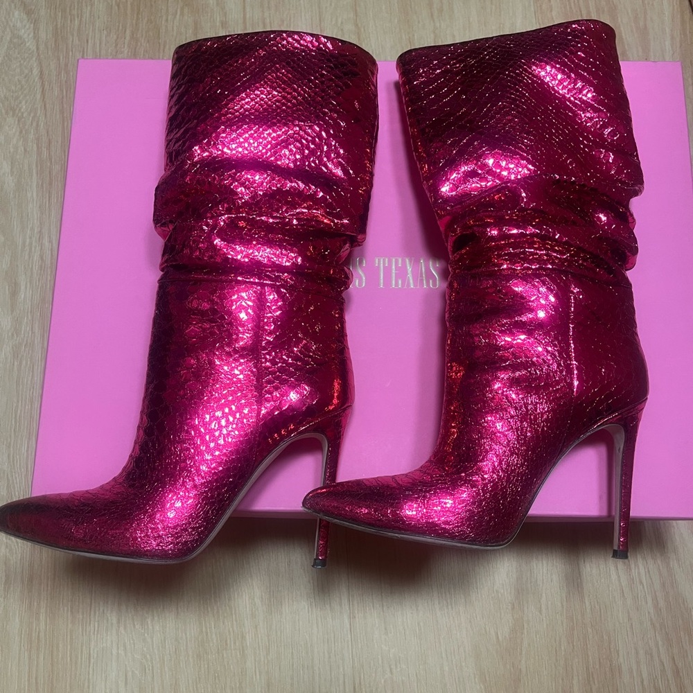 Pink Metallic Paris Texas Boots
